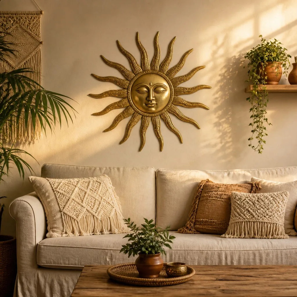 Brass Sun Wall Hanging - View 3
