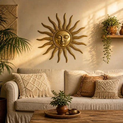 Brass Sun Wall Hanging - View 3